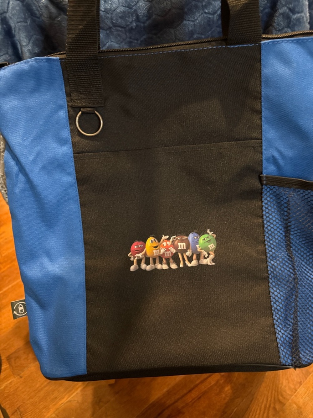 M&M'S Black & Blue Tote Bag with Character Logo